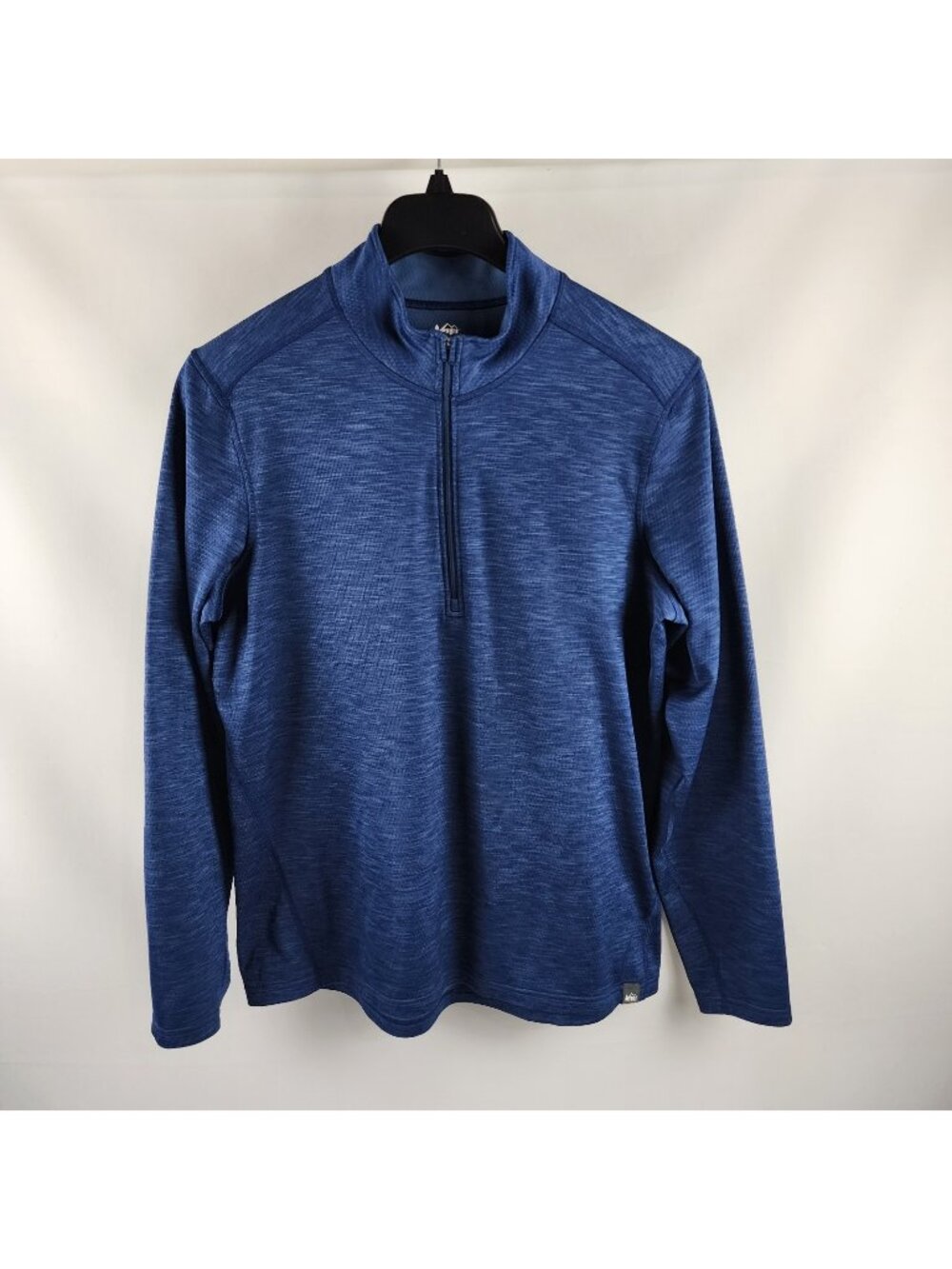 REI Shirt Mens Large Blue Midweight Base Layer 1/4 Zip